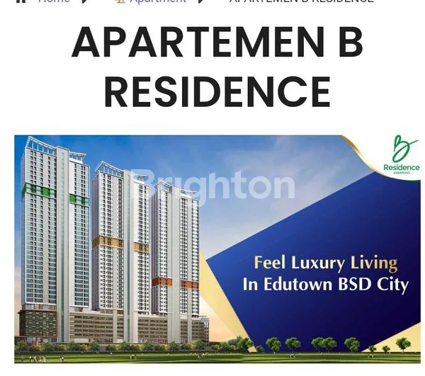 image UNIT STRATEGIS B RESIDENCE BSD, FURNISHED LENGKAP, HARGA MENARIK (1)