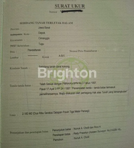 image TANAH LUAS 2.183 M² DI TUGU RAYA, DEPOK (3)