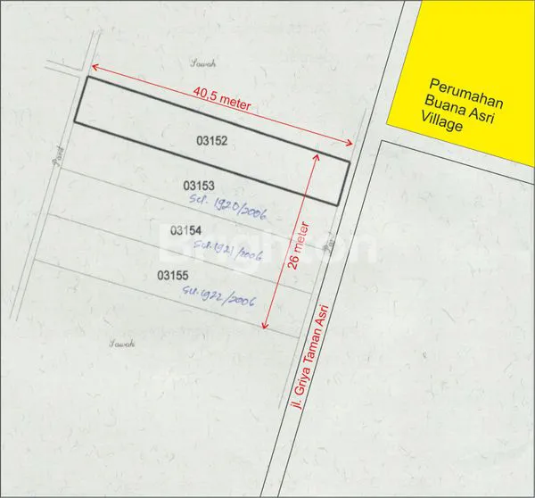 image TANAH SHM 1.054 M² LD 26 M – BISA BELI PER SERTIFIKAT / BORONGAN – DEKAT SLEMAN CITY HALL (3)