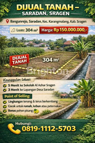 image TANAH LUAS 304 M² DI SARADAN, DEKAT SEKOLAH AL AZHAR (1)