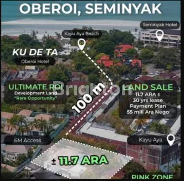LAND FOR LEASE OBEROI SEMINYAK 11,7 ARA