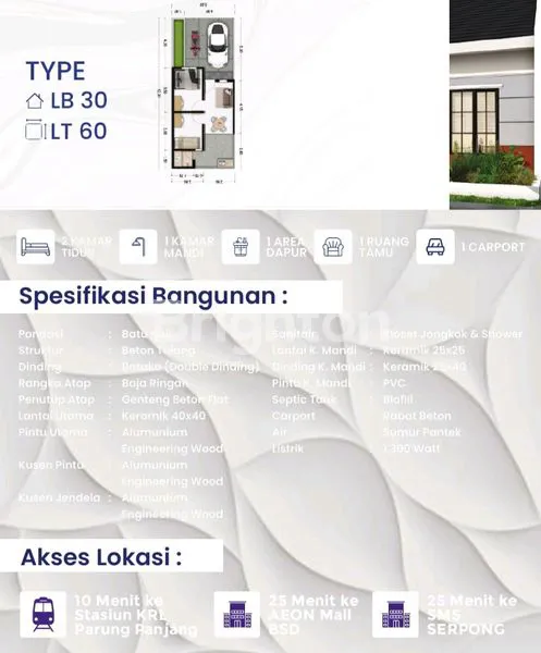 image RUMAH 2KT DI PARUNG PANJANG, DEKAT STASIUN & MALL (2)