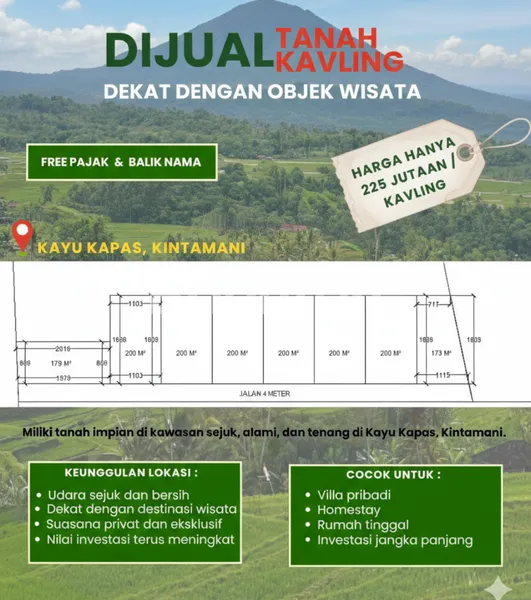image MILIKI TANAH KAVLING  DI KAWASAN SEJUK KINTAMANI HARGA PERDANA 225 JUTAAN! (1)