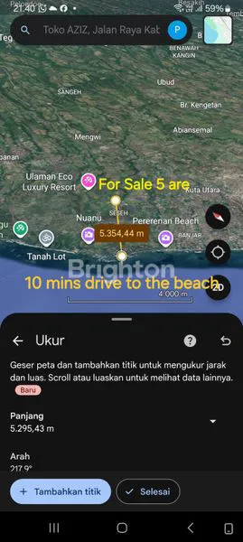 image BUC TANAH DIJUAL SHM 500 M² 10 MNT KE PANTAI  DI KABA KABA TABANAN BALI (7)