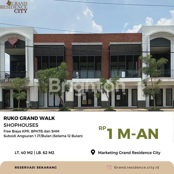 image RUKO 2 LANTAI DI GRAND RESIDENCE CITY, LT 54M² (1)
