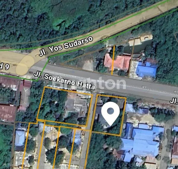 TANAH KOMERSIL BESERTA RUMAH KANTOR SANGATTA POROS JALAN SOEKARNO HATTA