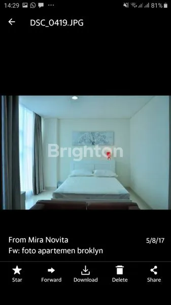 image APARTMEN NYAMAN TEPAT DEPAN BINUS - BROOKLYN ALAM SUTERA. (1)