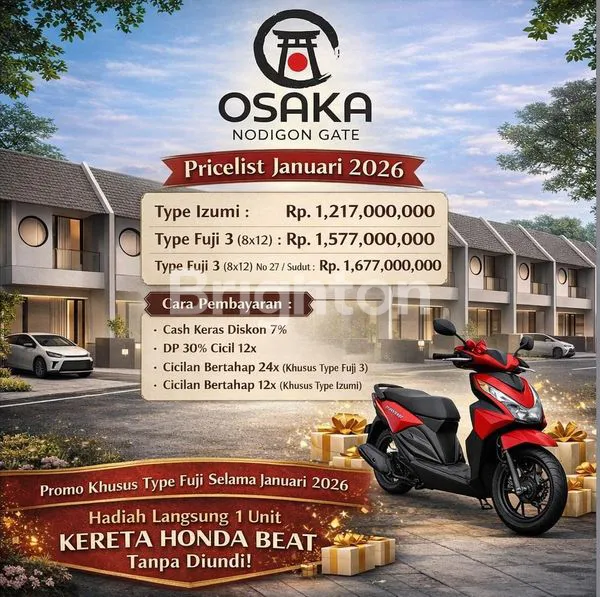 image HUNIAN BERKELAS NUANSA HARMONI JEPANG RUMAH BARU SIAP HUNI HANYA 1 M AN  (1)