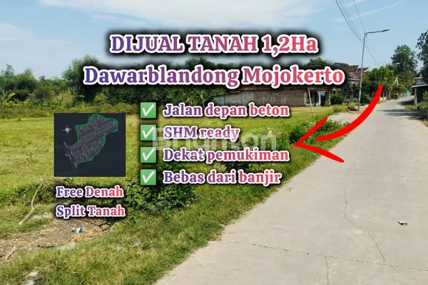 Gambar Property TANAH LAHAN LUAS INVESTASI PERUMAHAN DAWARBLANDONG MOJOKERTO