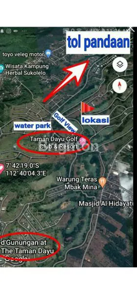 image TURUN HARGA TANAH KAVLING TAMAN DAYU *GOLF VIEW* CLUSTER SENJA SENTOSA LESTARI LEBAR 20, PANDAAN (1)