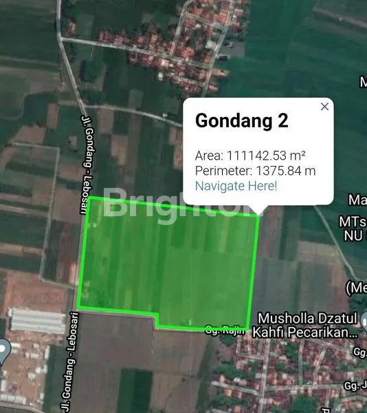 TANAH ZONA MERAH / INDUSTRI DI GRINGSING
