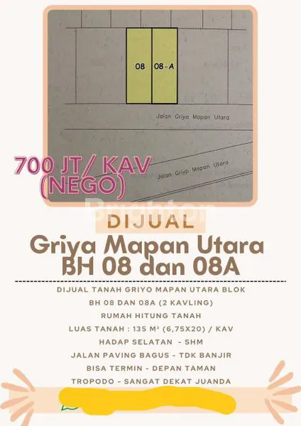 image TANAH CAVLING SIAP BANGUN 2UNIT JEJER GRIYA MAPAN SANTOSO (1)