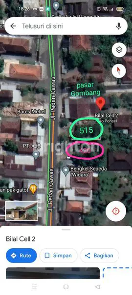 JUAL CEPAT, NEGO BANYAKTANAH SAMPING PASAR GOMBANG - CAWAS