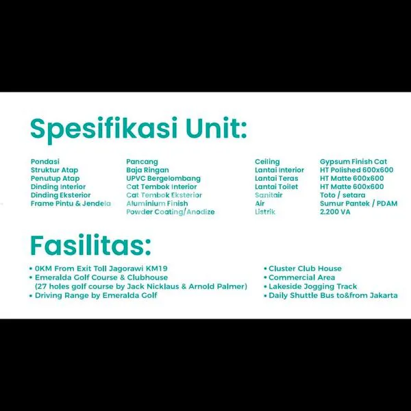 image UENOS HOUSE "CLUSTER TYPE N 2LT" CIMANGGIS GOLF ESTATE (8)