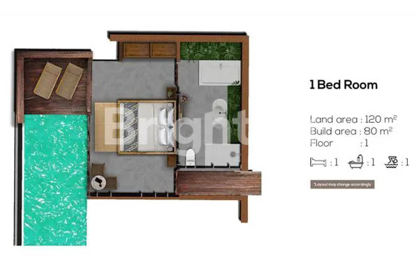 image VILLA 1 KAMAR UBUD FULL FURNISHED POOL TEPI LEMBAH SUNGAI (4)