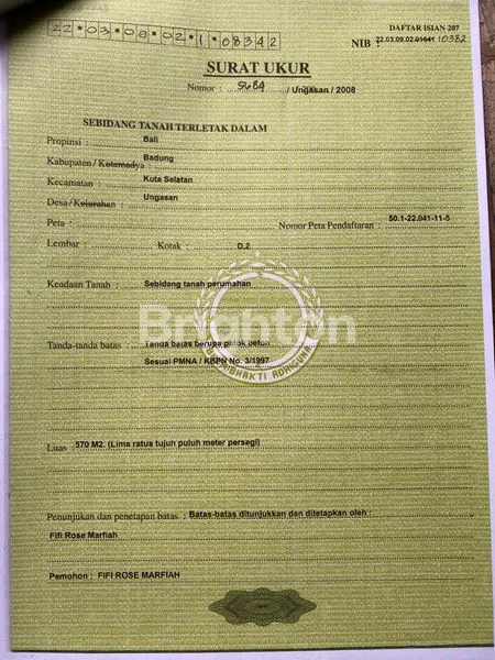 image DIJUAL TANAH COCOK. UNTUK. VILLA DI UNGASAN JIMBARAN (4)