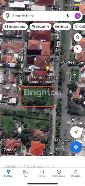 DISEWAKAN!TANAH DI DARMO PERMAI UTARA