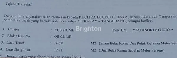 image APARTEMEN ECOHOME CITRARAYA CIKUPA - TANGERANG- STUDIO (2)