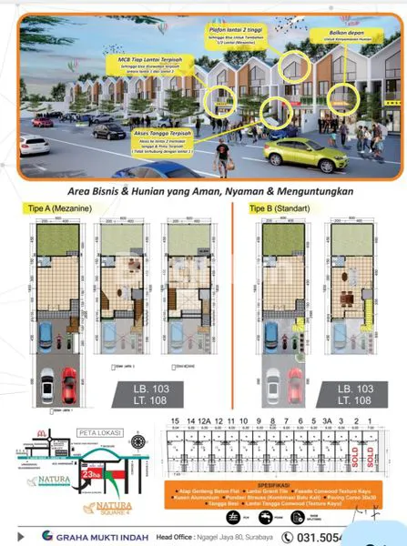 image SHOW HOUSE (RUKO) DENGAN MEZANIN ATAU TANPA MEZANIN DI SIDOARJO (2)