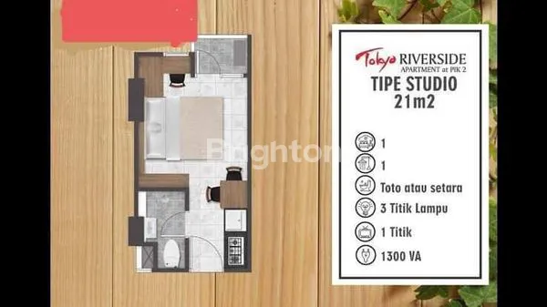 image APARTEMEN TOKYO RIVERSIDE PIK 2, TYPE STUDIO TOWER A UKURAN 21 M2 VIEW CITY TOWER GINZA PIK 2 PANTAI INDAH KAPUK (3)