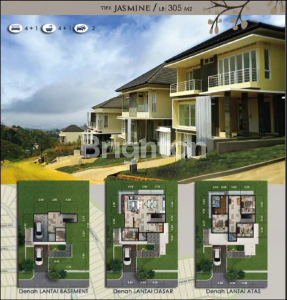 image RUMAH RESORT DAGO - SPRING HILL TIPE JASMINE : KAVLING :396 METER - 416 METER  HARGA 9 JT/METER (1)