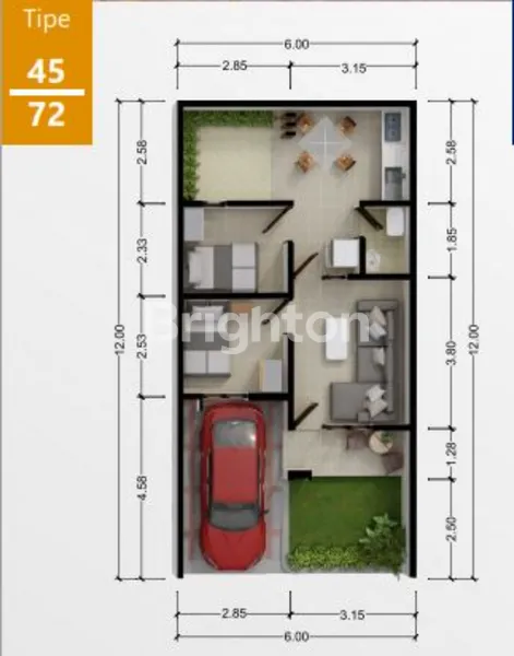 image BURUAN! SEBELUM NAIK LAGI ! SEKARANG 400, DULU 300 RUMAH MURAH BARU TYPE 45 DI SOLOBARU SUKOHARJO JAWA TENGAH (6)