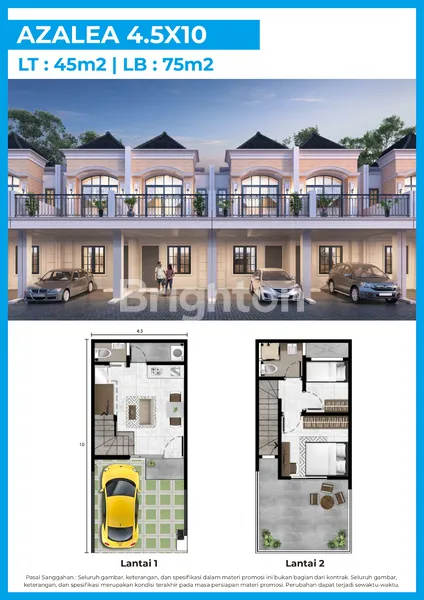 image RUMAH BUKIT NIRMALA PIK 2 TIPE AZALEA 4.5 X 10 M, LT : 45 M2, LB : 75 M2 (1)