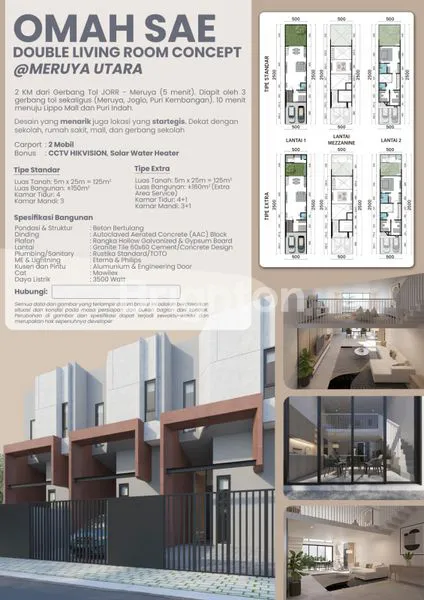 image RUMAH MERUYA UTARA LEBAR 5.5 INDENT KONSEP SANTORINI JAKARTA BARAT (1)