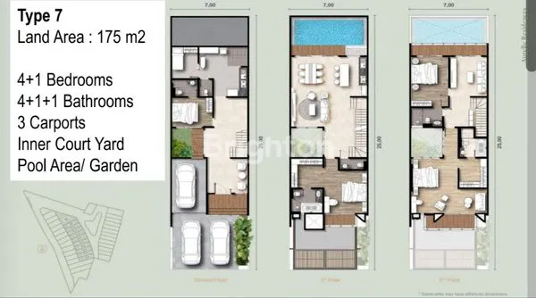 image RUMAH MEWAH INDENT JAKARTA SELATAN, INNER COURT YARD/POOL AREA + CARPORT 3 CARS. BANGUNAN 3 LANTAI (5)
