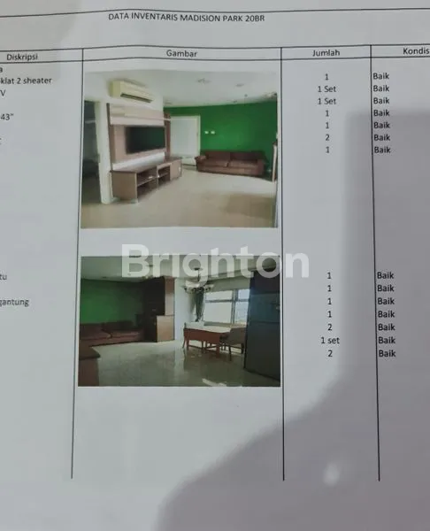 image APARTEMEN MADISON CENTRAL PARK TANJUNG DUREN BAGUS TYPE MP 2 BR, LT/LB 44/53, SHM, HOKI, HARGA TERMASUK PERABOTAN, KT 2, LANTAI 20, SELANGKAH MALL DAN PUSAT KULINER  (5)