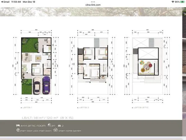 image RUMAH PREMIUM DENGAN REAL ATTIC, CITRA GARDEN SERPONG, TYPE PIVOINE L8 (3)