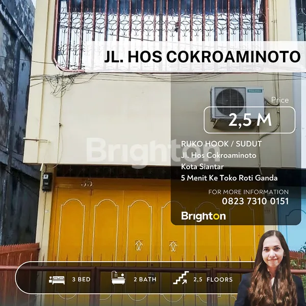 RUKO HOOK JL HOS COKROAMINOTO KOTA SIANTAR 5 MENIT KE TOKO ROTI GANDA