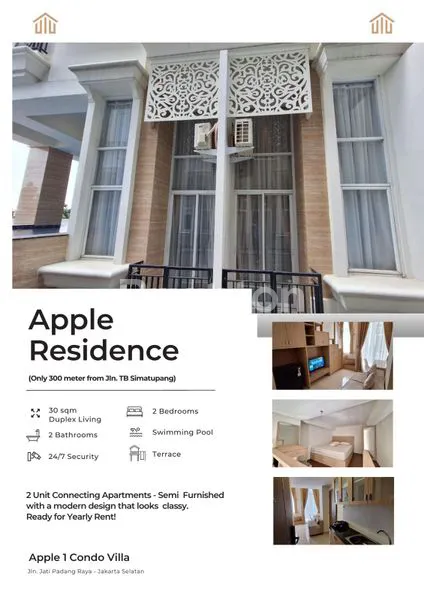 APARTMENT SIMPEL DAN ELOK APPLE RESIDENT DI KAWASAN JATIPADANG