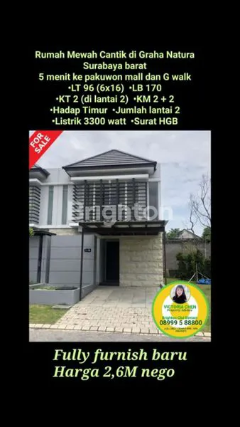 image RUMAH MEWAH CANTIK DI GRAHA NATURA SURABAYA BARAT 5 MENIT KE PAKUWON MALL DAN G WALK (1)