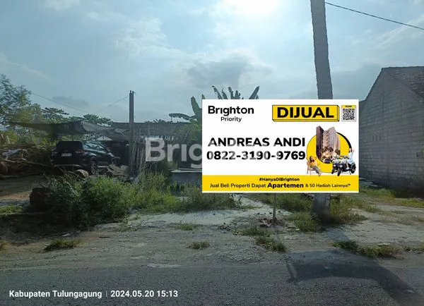 image JUAL TANAH TULUNGAGUNG MURAH 0 ASPAL SECOND ROAD. TRUCK BISA LEWAT. LEBAR MUKA 10METER (1)