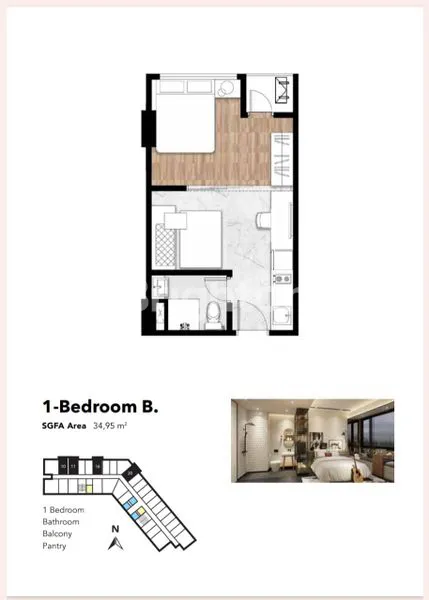 image "APARTEMEN THE PARC" 1 BED ROOM B SOUTH CITY HUNIAN MILENIAL DI TANGGERANG SELATAN (8)