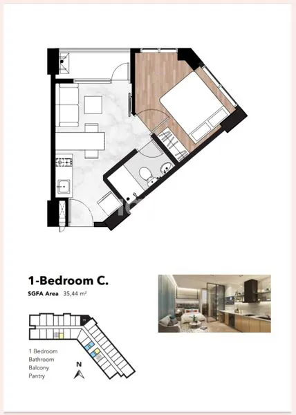 image "APARTEMEN THE PARC" TIPE 1BEDROOM C SOUTHCITY HUNIAN MILENIAL DI TANGGERANG SELATAN (8)
