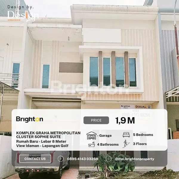image DI JUAL RUMAH BARU LEBAR 8 METER - KOMPLEK GRAHA METROPOLITAN - VIEW IDAMAN LAPANGAN GOLF LOKASI STRATEGIS  (1)