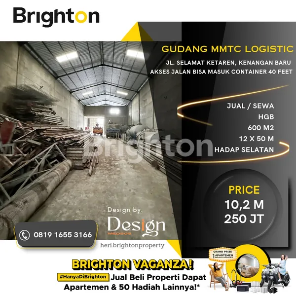 GUDANG MMTC LOGISTIC. AKSES CONTAINER 40 FEET. DIMENSI. 12 X 50 M
